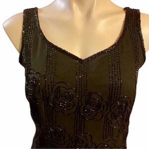 - J Kara Black beaded Sleeveless top